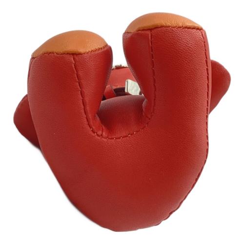 COACH (コーチ) ベアチャーム レッド×オレンジ ベア/キーフォブ スター レザー