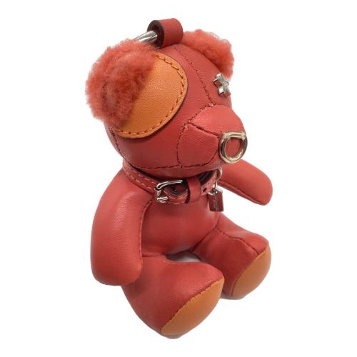COACH (コーチ) ベアチャーム レッド×オレンジ ベア/キーフォブ スター レザー