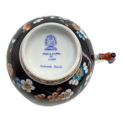 Herend (ヘレンド) カップ&ソーサー Prunier famille noir colore 黒地紅梅