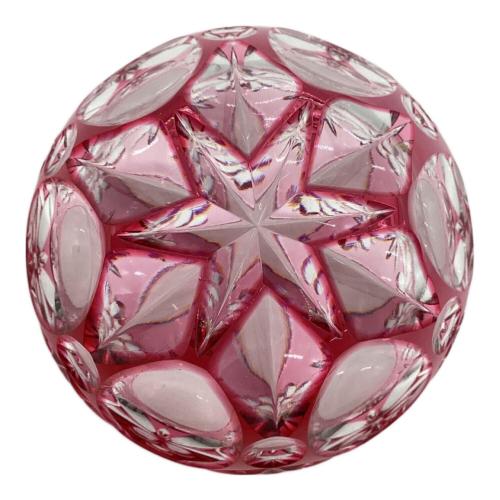 江戸切子 (エドキリコ) ぐい呑み 江戸切子/三つ玉/篠崎清一/赤