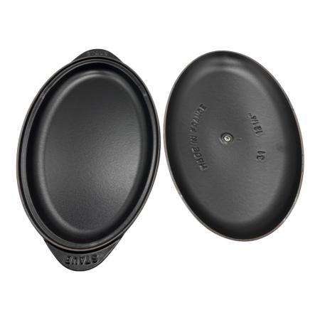 Staub (ストウブ) シャロー オーバルホットプレート 31cm ブラック