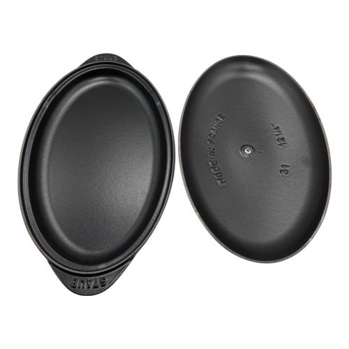 Staub (ストウブ) シャロー オーバルホットプレート 31cm ブラック