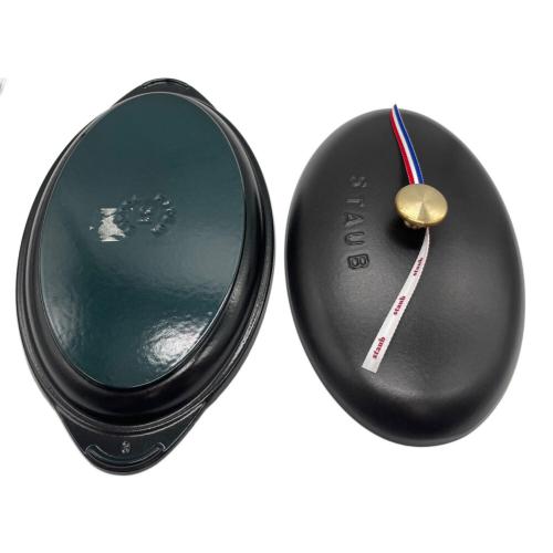 Staub (ストウブ) シャロー オーバルホットプレート 31cm ブラック