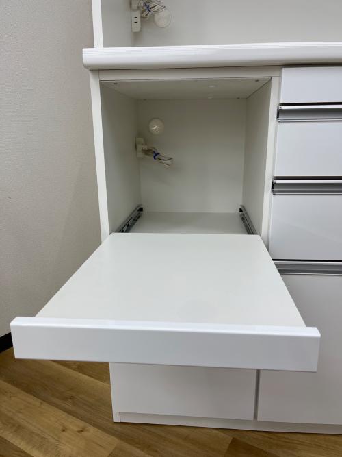 松田家具 (マツダカグ) レンジ台 幅:約120㎝ ホワイト ブランカ