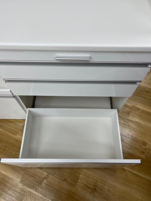 松田家具 (マツダカグ) レンジ台 幅:約120㎝ ホワイト ブランカ