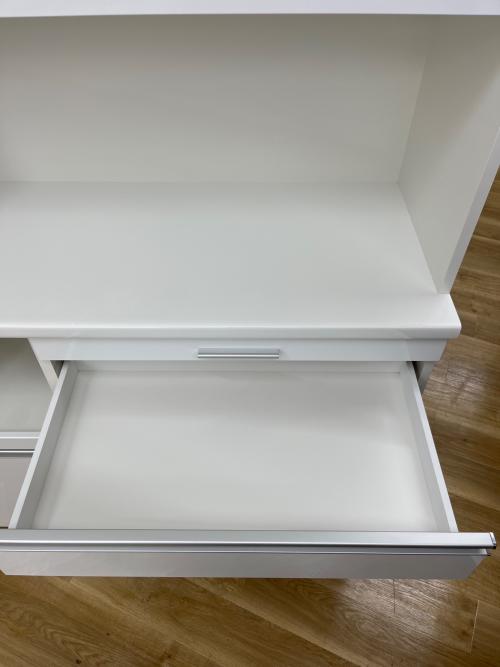 松田家具 (マツダカグ) レンジ台 幅:約120㎝ ホワイト ブランカ