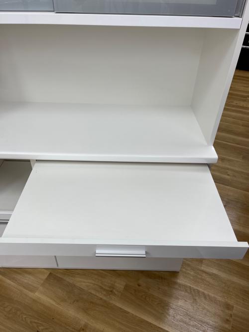 松田家具 (マツダカグ) レンジ台 幅:約120㎝ ホワイト ブランカ