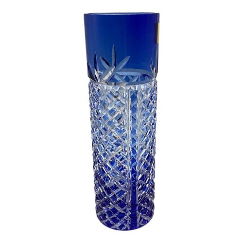 KAGAMI CRYSTAL (カガミクリスタル) 花器 江戸切子 輪挿 ブルー F654-1844CCB