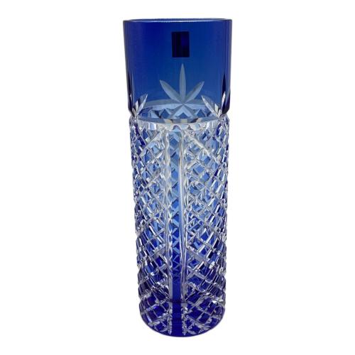 KAGAMI CRYSTAL (カガミクリスタル) 花器 江戸切子 輪挿 ブルー F654-1844CCB