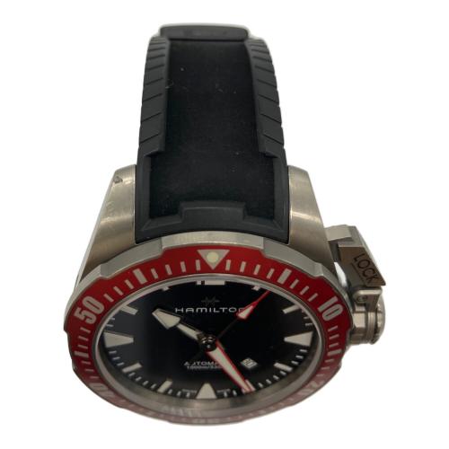 HAMILTON (ハミルトン) ダイバーズウォッチ ブラック 精度未確認@ H778050 カーキネイビー 自動巻き 動作確認済み 17～24㎝ ラバーベルト AJC030327
