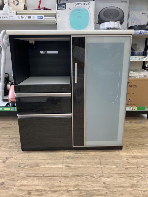 ニトリ キッチンカウンター ダークブラウン×ホワイト ポスティア90