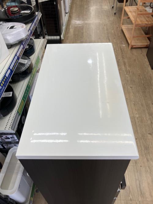 ニトリ キッチンカウンター ダークブラウン×ホワイト ポスティア90