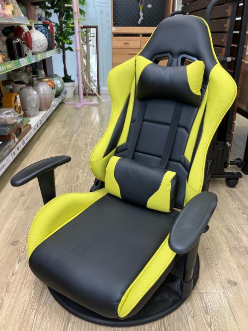 回転式ゲーミングチェア イエロー×ブラック