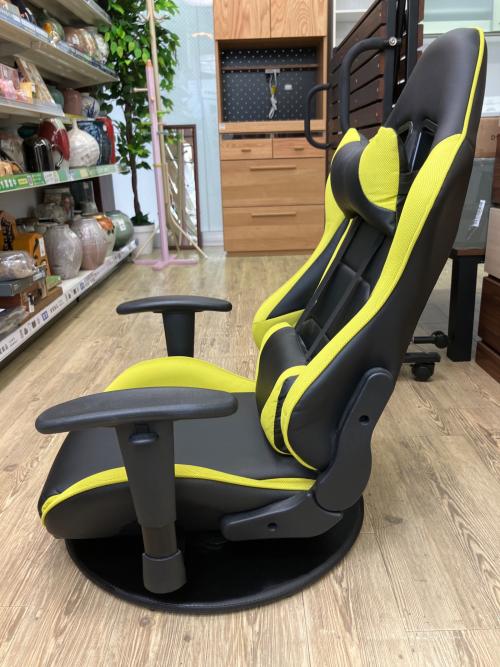 回転式ゲーミングチェア イエロー×ブラック