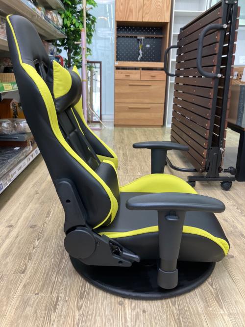 回転式ゲーミングチェア イエロー×ブラック