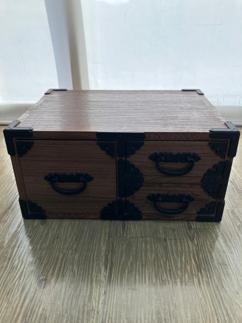 和タンス ブラウン×ブラック 3口