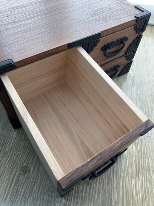 和タンス ブラウン×ブラック 3口