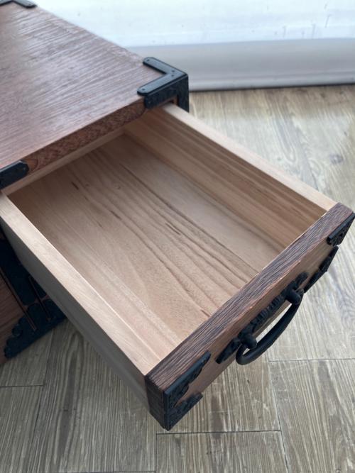 和タンス ブラウン×ブラック 3口