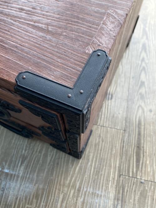 和タンス ブラウン×ブラック 3口