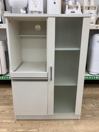 食器棚 ホワイト 一枚扉・引き出し台