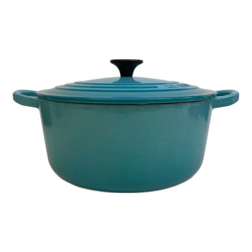 LE CREUSET (ルクルーゼ) 両手鍋 SIZE 22cm ブルー ココット・ロンド