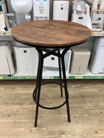 カウンターテーブル ブラウン×ブラック 丸型