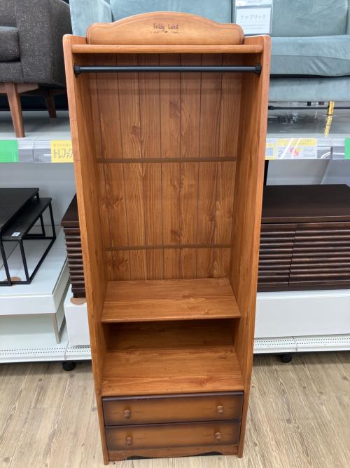 ハンガーラック ブラウン カントリー調 引き出し付