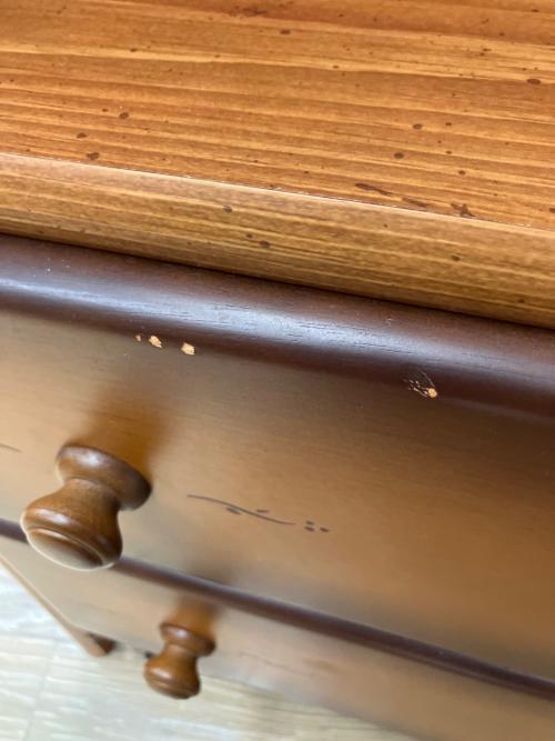 ハンガーラック ブラウン カントリー調 引き出し付