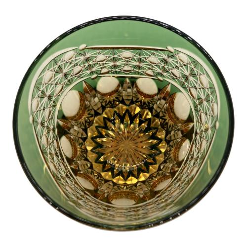 KAGAMI CRYSTAL (カガミクリスタル) 江戸切子 伝統工芸士 鍋谷聰 重ね色目ロックグラス 暁光