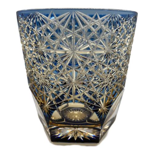 KAGAMI CRYSTAL (カガミクリスタル) 江戸切子 鍋谷淳一 重ね色目 ロックグラス 大菊