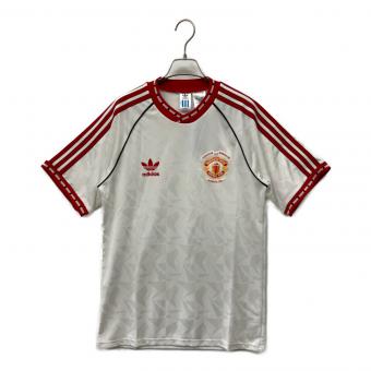 adidas (アディダス) サッカーユニフォーム JF0376 マンチェスター・ユナイテッド '91 アウェイジャージー メンズ SIZE M ホワイト×レッド