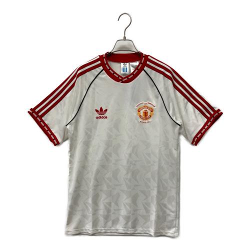 adidas (アディダス) サッカーユニフォーム JF0376 マンチェスター・ユナイテッド '91 アウェイジャージー メンズ SIZE M ホワイト×レッド