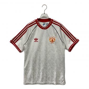 adidas (アディダス) サッカーユニフォーム JF0376 マンチェスター・ユナイテッド '91 アウェイジャージー メンズ SIZE XL ホワイト×レッド