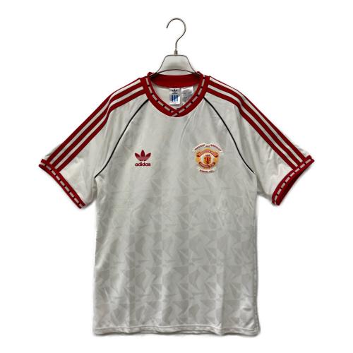 adidas (アディダス) サッカーユニフォーム JF0376 マンチェスター・ユナイテッド '91 アウェイジャージー メンズ SIZE XL ホワイト×レッド