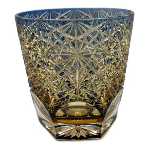 KAGAMI CRYSTAL (カガミクリスタル) 重ね色目ロックグラス 直営店限定 鍋谷淳一作 大菊