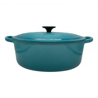 LE CREUSET (ルクルーゼ) 両手鍋 SIZE 27 スカイブルー ココット・オーバル