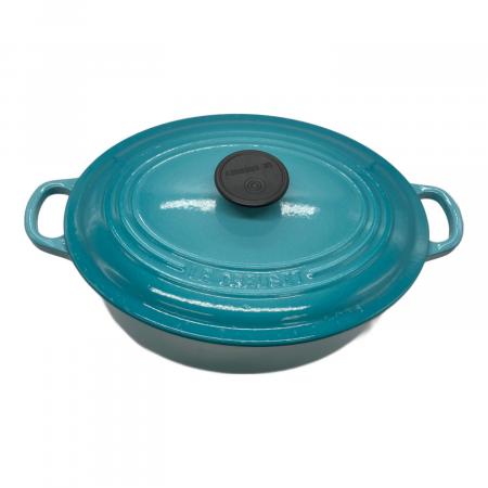 LE CREUSET オーバル鍋 22cm ブルー LE CREUSET (ルクルーゼ) 両手鍋 SIZE 27 スカイブルー ココット