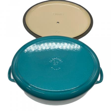 LE CREUSET (ルクルーゼ) 両手鍋 SIZE 27 スカイブルー ココット