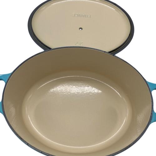 LE CREUSET (ルクルーゼ) 両手鍋 SIZE 27 スカイブルー ココット・オーバル
