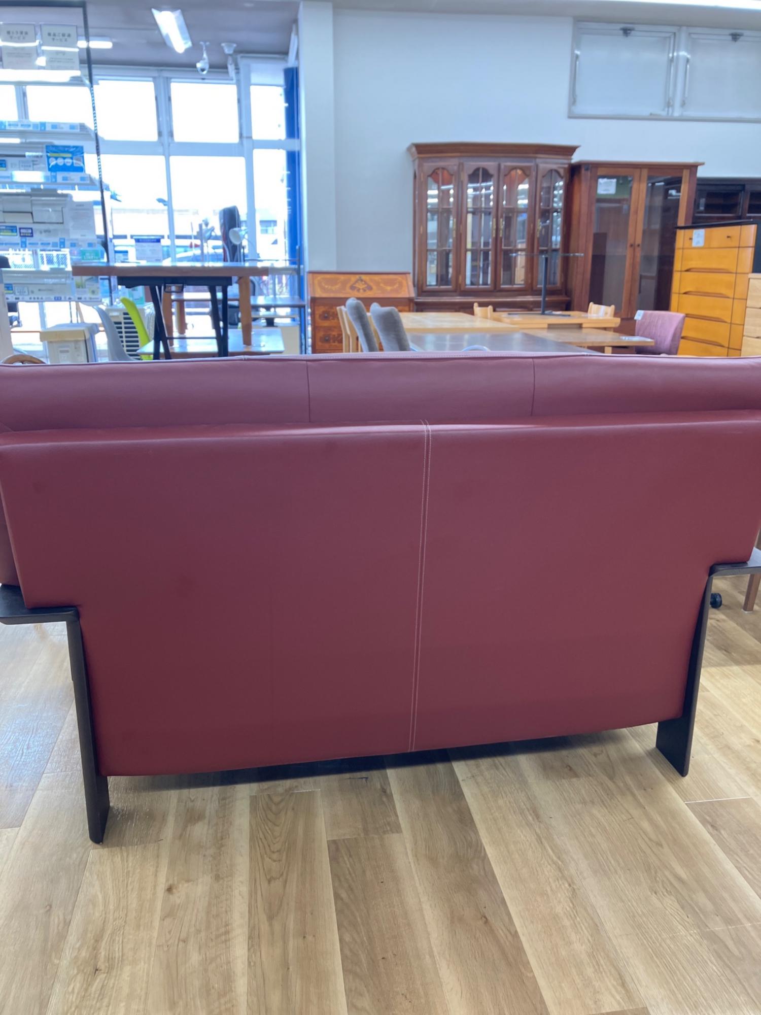 karimoku (カリモク) 2人掛けソファー Chitano ダンテ レッド×ブラウン