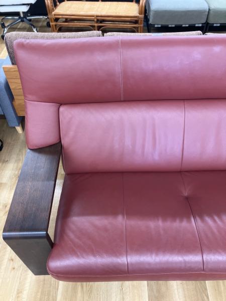 karimoku (カリモク) 2人掛けソファー Chitano ダンテ レッド×ブラウン