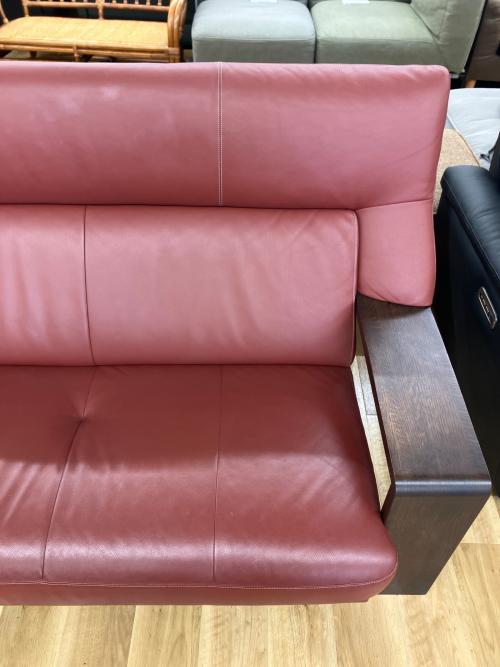 karimoku (カリモク) 2人掛けソファー Chitano ダンテ レッド×ブラウン 71 W15012