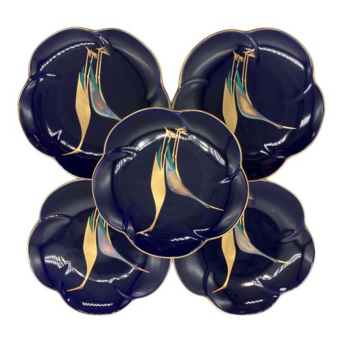 香蘭社 (コウランシャ) 銘々皿 瑠璃 鶴