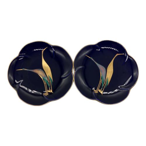 香蘭社 (コウランシャ) 銘々皿 瑠璃 鶴