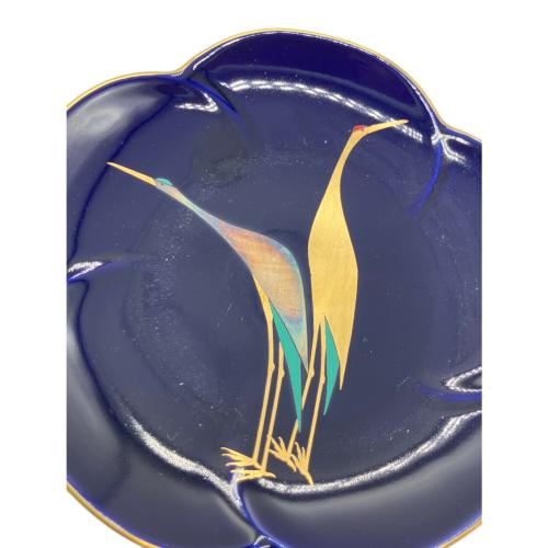 香蘭社 (コウランシャ) 銘々皿 瑠璃 鶴