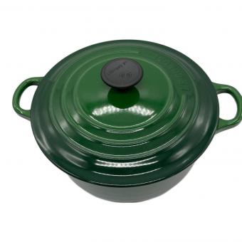 LE CREUSET (ルクルーゼ) 両手鍋 約直径20cm グリーン