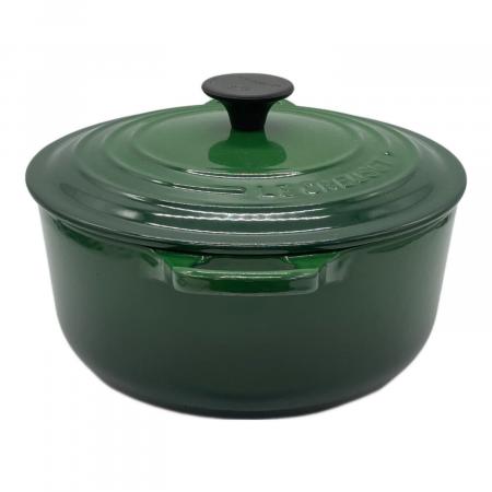 LE CREUSET (ルクルーゼ) 両手鍋 約直径20cm グリーン｜トレファクONLINE