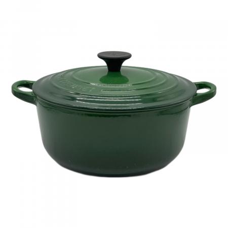 LE CREUSET (ルクルーゼ) 両手鍋 約直径20cm グリーン｜トレファクONLINE