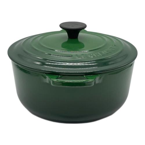 LE CREUSET (ルクルーゼ) 両手鍋 約直径20cm グリーン