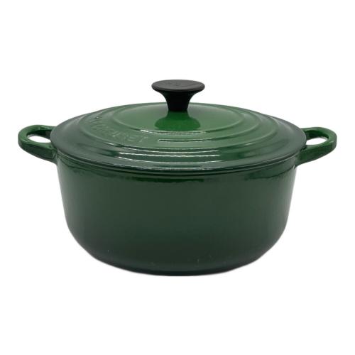 LE CREUSET (ルクルーゼ) 両手鍋 約直径20cm グリーン